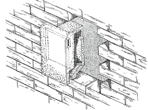 Fledermaus-Großraumeinbaustein (Schemazeichnung Innenleben)